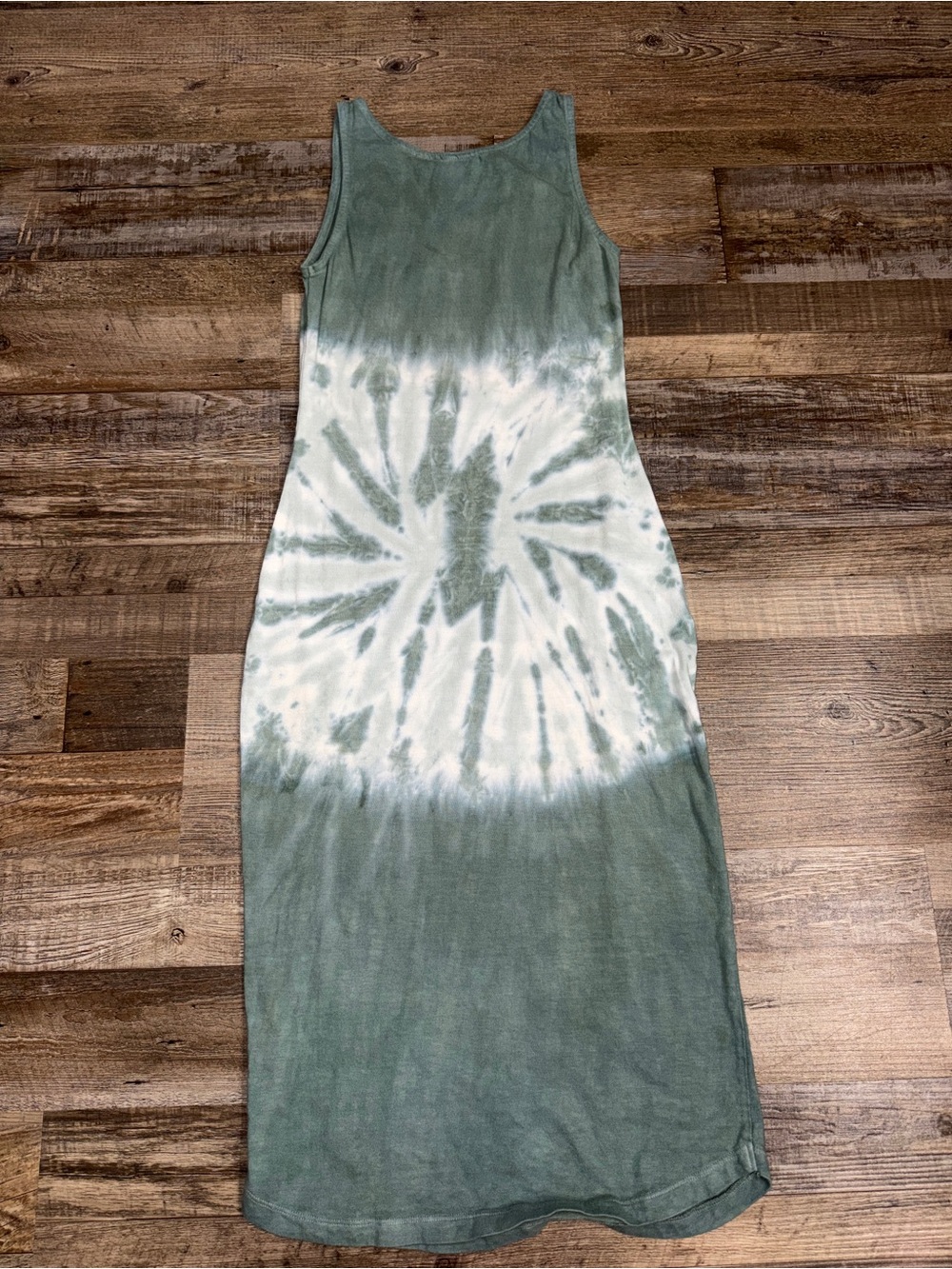 Anthropologie Saturday Sunday Tie Dye Tank Midi Dress XS Sage Green Lounge - Picture 8 of 8